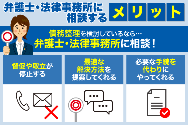 弁護士・法律事務所に相談するメリットについての列挙型画像