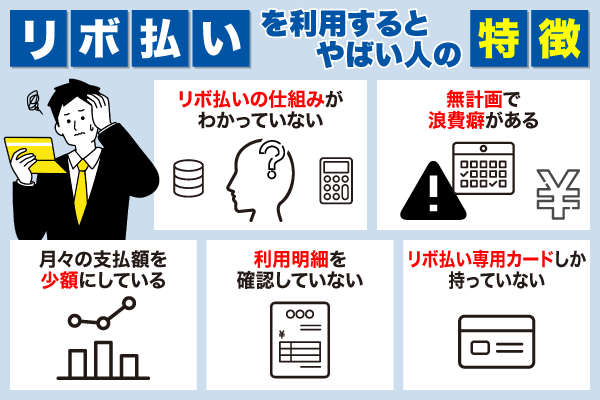 リボ払いを利用するとやばい人の特徴についての列挙型画像