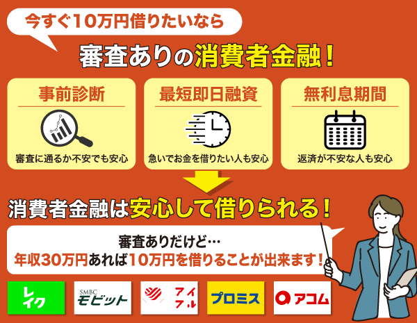 10万円を借りる際におすすめの消費者金融の特徴