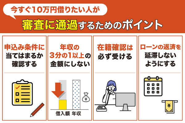 10万円借りたい人が審査に通過するためのポイント4選